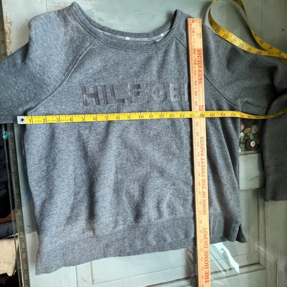 Tommy Hilfiger Sweatshirt  Sport Spellout Sweatshirt Crewneck Gray Size M - Picture 4 of 4
